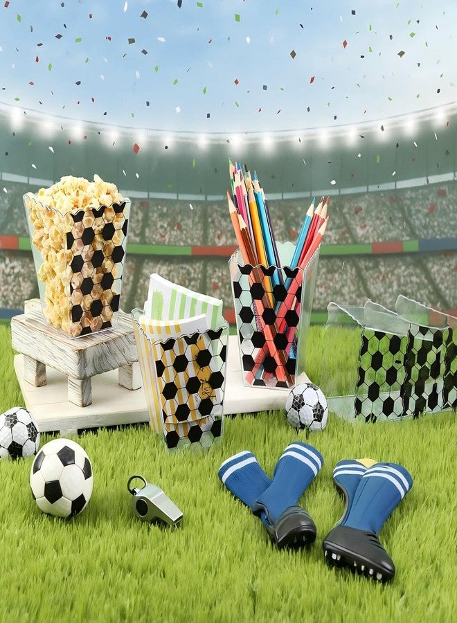 Vesici 6 Pcs 2026 Soccer Watch Party Decorations Soccer Baskets for Gifts Empty Clear Plastic Snack Popcorn Buckets Container for Sport Birthday Party Supplies - Image 2