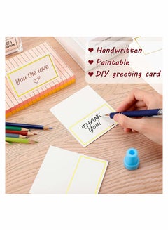 KASTWAVE Premium Place Cards with Gold Foil Border, 100 Pcs Small Table Tent Cards, Escort Cards, Blank Fillable Banquet Seat Cards Name Card Placecard for Wedding, Table, Dinner Parties, 2 x 3.5 Inches  - Image 2