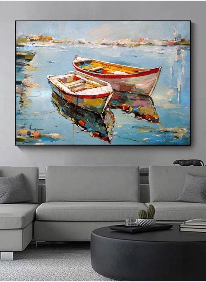 Generic Classic Boats Oil Canvas Painting Sea Landscape Posters and Prints Wall Art Picture for Living Room Home Decor Cuadros  - Image 1
