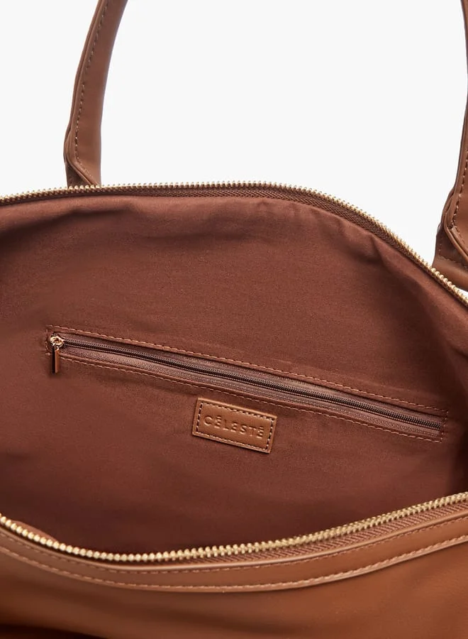 سيليست Women's Textured Duffle Bag with Double Handle and Zip Closure
