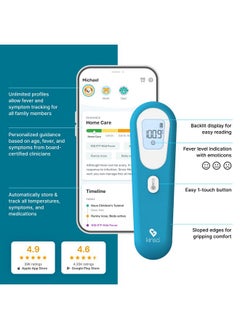 Kinsa Kinsa QuickScan Smart Thermometer - No-Touch, Contactless Digital Forehead Thermometer for Babies, Kids, Adults - Works with a Smartphone App to Track Family Health & Offer Symptom Advice  - Image 4