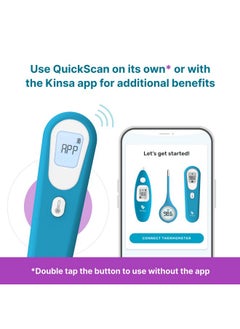 Kinsa Kinsa QuickScan Smart Thermometer - No-Touch, Contactless Digital Forehead Thermometer for Babies, Kids, Adults - Works with a Smartphone App to Track Family Health & Offer Symptom Advice  - Image 3