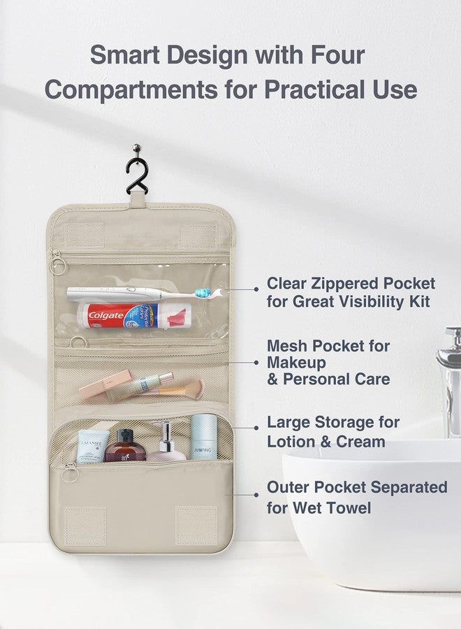 Luxtude Hanging Toiletry Bag for Women with Hanging Hook, Water-resistant Traveling Toiletries Bag, Portable Toiletry Travel Organizer Bag for Toiletries, Shower, Bathroom, Cosmetics Accessories etc. - Image 3