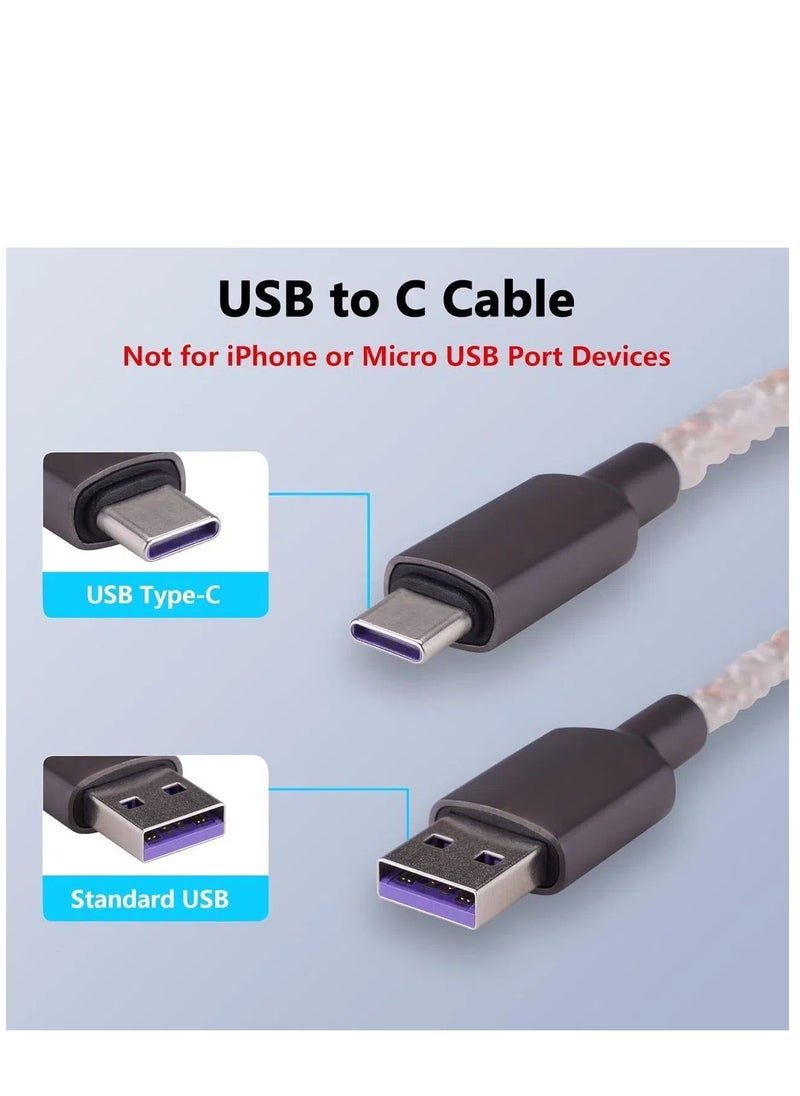 YOKA - 3.28FT Illuminated Charging Cable for ps5 Controller, USB Type C Charging Cord for Gamepad, Universal LED Light Up Data Cord for Xbox Core/Elite Series 2 / Switch Pro Controller - Image 1