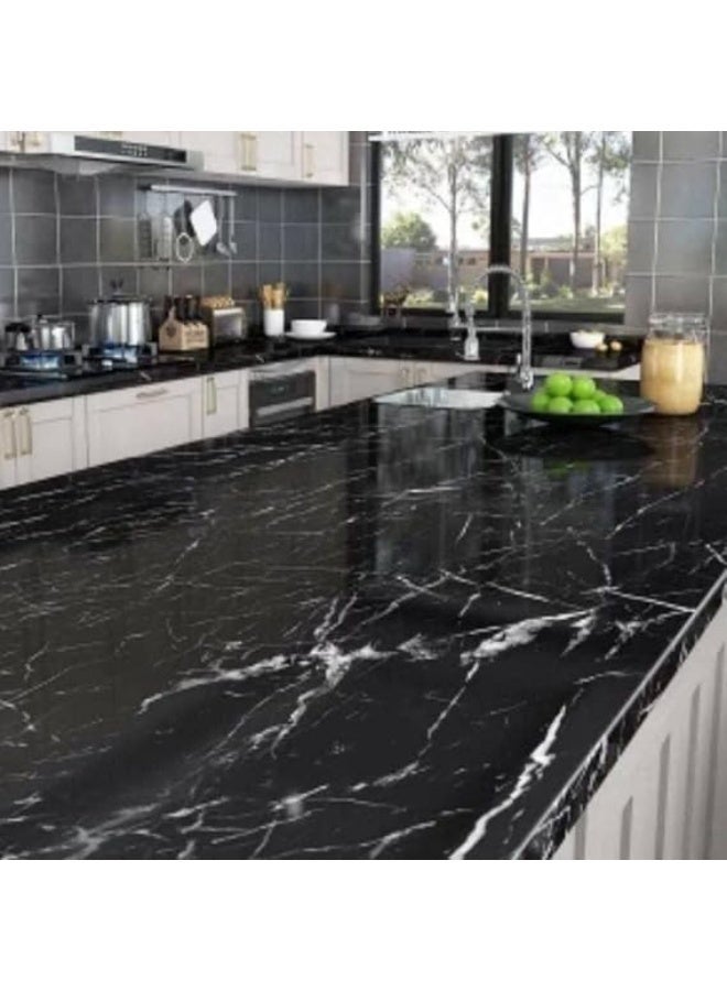 Generic valueable 1 60 cm × 5 m Marble Vinyl Sticker Roll - Self-Adhesive Waterproof Paper - For Covering and Renewing Kitchen Surfaces, Walls and Furniture - Practical Marble Design - Suitable for Updating Home Surfaces and Spaces - Image 5