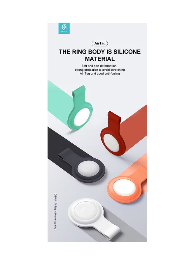 devia Silicone Case with Key Ring Compatible with AirTag / Item Finder / Mini size Key Finder / Anti-Scratch Case / Protective Skin Cover / Easy to Carry / Anti-Lost Holder / Suitable for AirTag Bluetooth Tracker - White  - Image 3