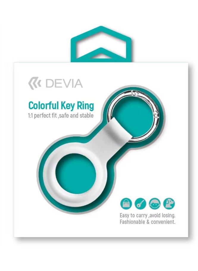devia Silicone Case with Key Ring Compatible with AirTag / Item Finder / Mini size Key Finder / Anti-Scratch Case / Protective Skin Cover / Easy to Carry / Anti-Lost Holder / Suitable for AirTag Bluetooth Tracker - White  - Image 2