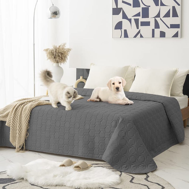 Tcksstex Waterproof and AntiSlip Dog Bed Cover and Pet Blanket Sofa Pet Bed Mat car Incontinence Mattress Protectors Furniture Couch Cover for Most Cats Dogs Pets82x82 Dark Grey