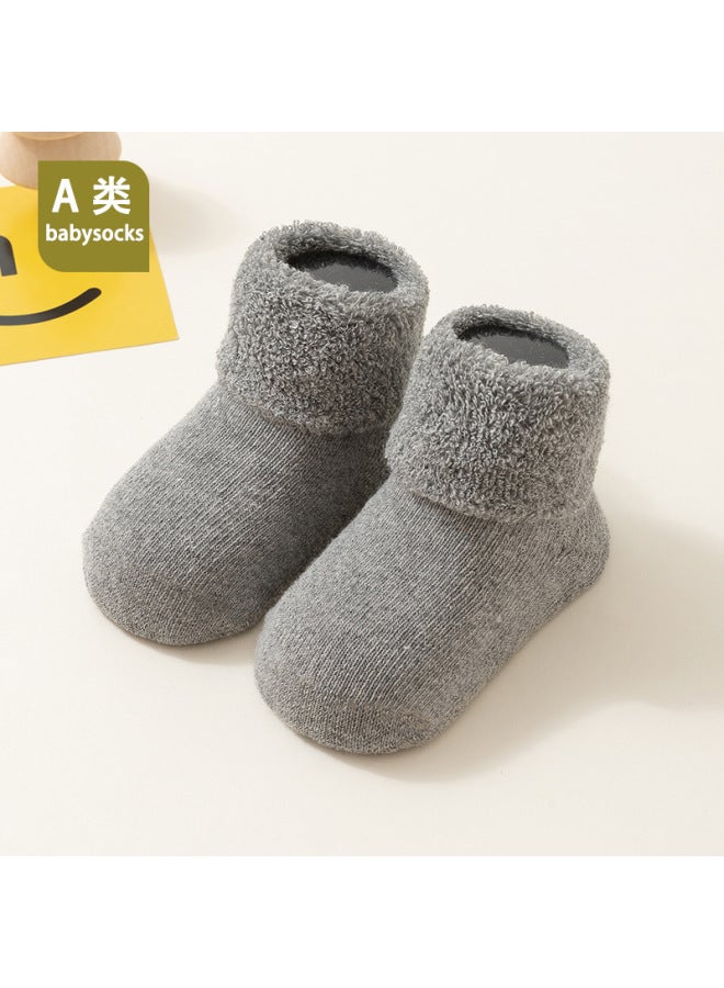 Of Newborn Baby Mid-tube Thickeneded Terry Dot Anti-slip Floor Socks 0-6 Months 1
