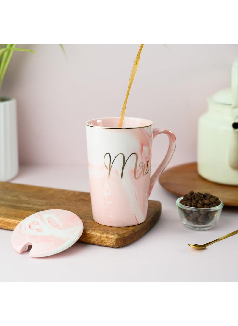 LARYNX LARYNX Ceramic Coffee Mug Gifts Set for Couple Anniversary Wedding Engagement Valentine for Men Women Couple Husband Wife with Gift Box Mr Mrs Coffee Mug 400ml  - Image 5