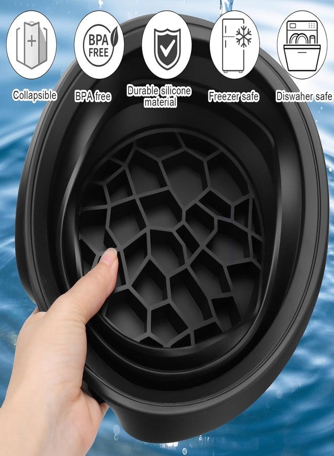 Face Bowl for Ice with Built-In Ice Tray,Facial Ice Bath Bowl, Portable Foldable Facial Plunge Bowl, Collapsible for Face Ice Bath Home & Travel (PACK OF 1) (1PIS+BLACK+FACE+BOWL)/2012 - Image 5