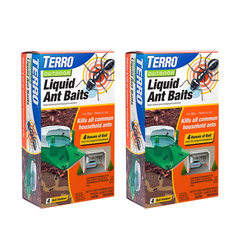 TERRO T1804SR Outdoor Ready-to-Use Liquid Ant Bait Killer and Trap - Kills Common Household Ants - 8 Bait Stations - Image 1