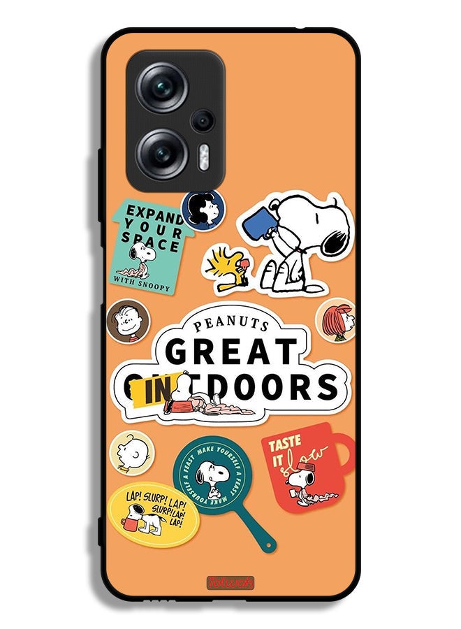 Tolwak Xiaomi Redmi Note 11T Pro 5G Protective Case Cover Peanuts Stickers - Image 2