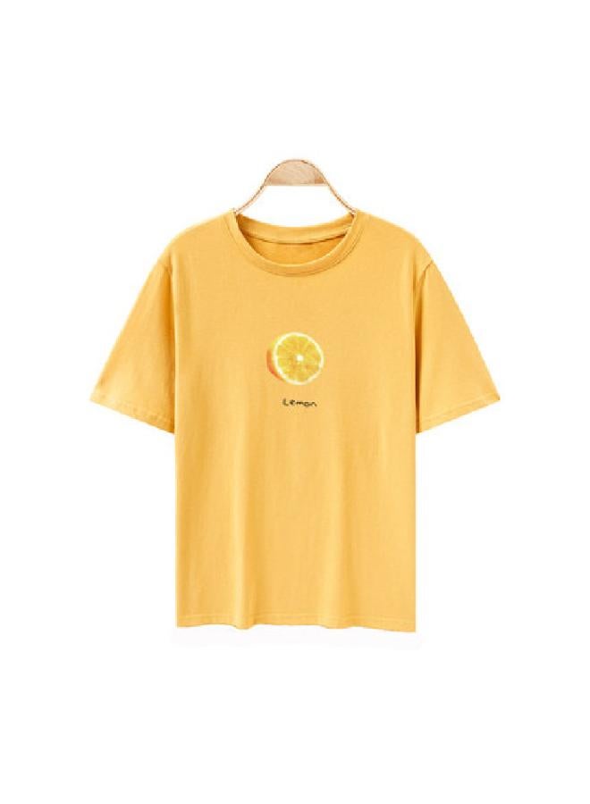 Seven Color Candy Color Fruit Printed Summer Korean Short-sleeved T-shirt Women's Loose Student Women's Top Women's Clothing