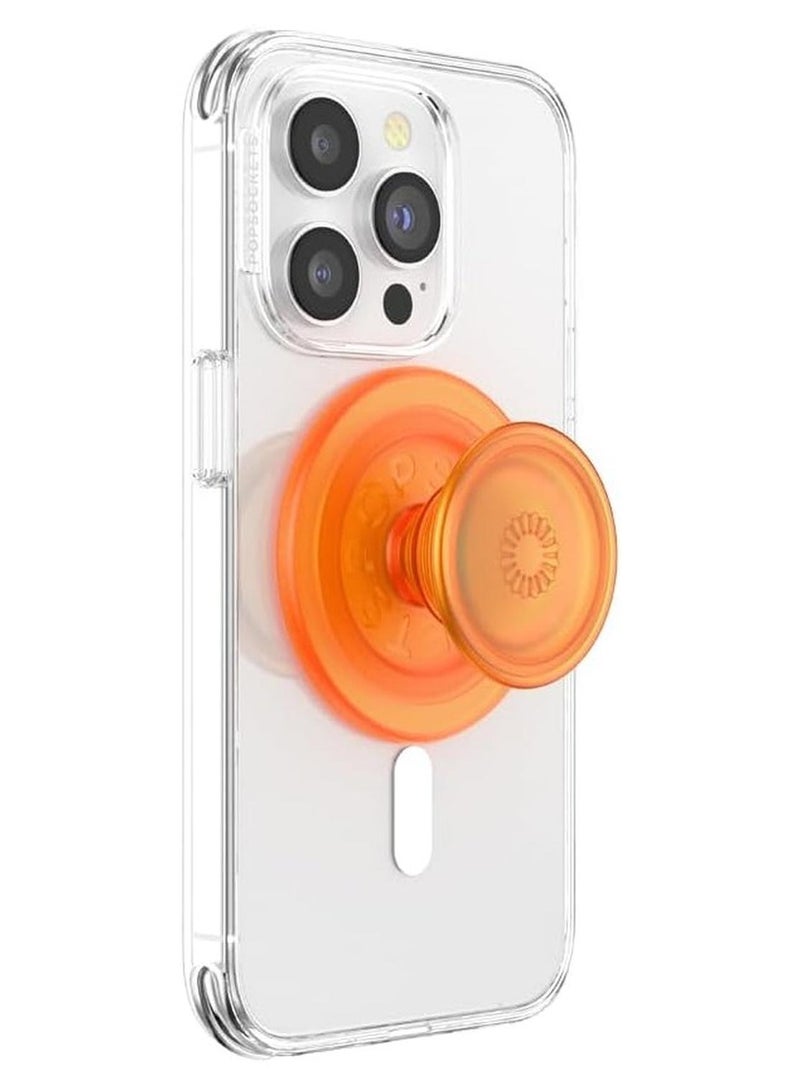 بوب جريب دائري لـ MagSafe - حلقة توصيل لـ MagSafe مشمولة - مقبض قابل للتمديد وحامل للهواتف الذكية والحالات مع غطاء قابل للإزالة - برتقالة زاهية - Image 1