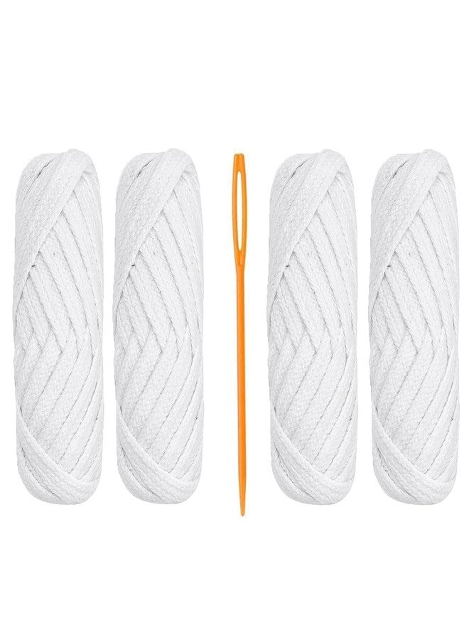 PRAGANIYA Nada for Pyjamas/Dori Thread 100% Pure Cotton String White Colour- Total 36 Meters for Pyjamas, Salwar, Lehenga, Saree, Petticoat, Patiala (Pack of 4) with Insert Needle Random Color - Image 1