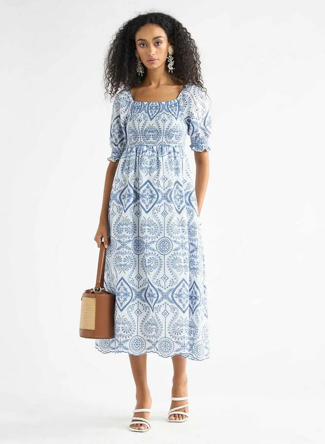 Splash FAV Paisley Smocked Midi Dress