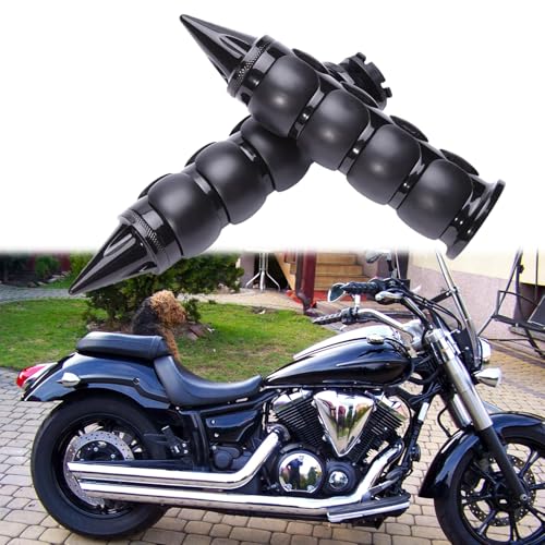 MISS MOLY Pair of 1" Dual Black Motorcycle Bar End Hand Grips Handlebar for Cruisers Harley Yamaha Suzuki - Image 2