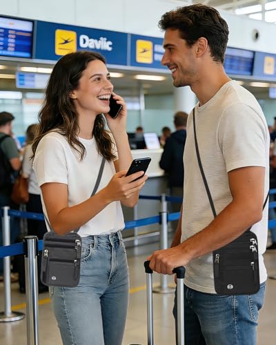 Sizobi Neck Wallet for Traveling Women Men, RFID Blocking Nylon Passport Holder Travel Pouch, Family Travel Document Organizer Passport Wallets,International Travel Must Haves Travel Accessories - Image 2