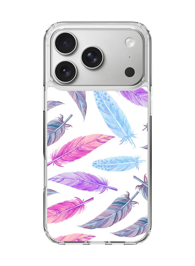 Stylizedd Classic Clear MagSafe Case for iPhone 17 Pro , Hybrid Soft Case Flexible Edges Anti Drop TPU PC Gel Thin Transparent Cover [ Designed for iPhone 17 Pro ] - Feather Colors Full Print
