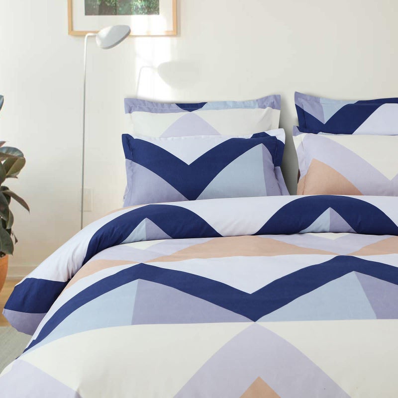 Fablicious Super Soft Glace Cotton King Size Duvet Cover/Razai Cover/Comforter Cover/Quilt Cover Double Bed with Zipper Closure 90x100 inch (Blue) - Image 2