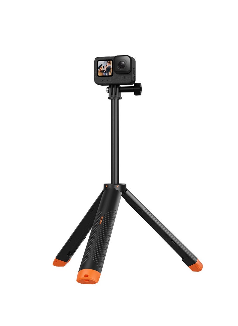 TELESIN - Floating tripod selfie stick, waterproof telescopic selfie stick, tripod, handle, 30m waterproof, can be connected to devices weighing up to 200g, compatible with most sports cameras - Image 1