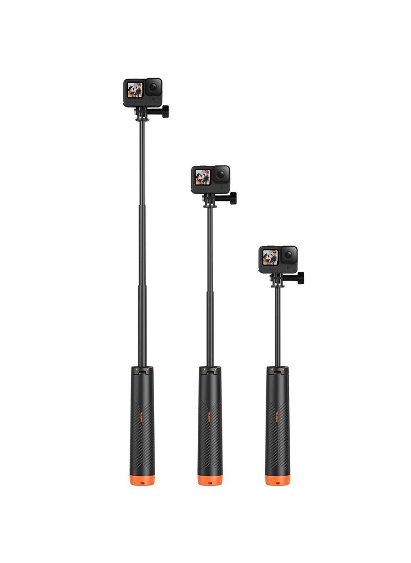 TELESIN - Floating tripod selfie stick, waterproof telescopic selfie stick, tripod, handle, 30m waterproof, can be connected to devices weighing up to 200g, compatible with most sports cameras - Image 1