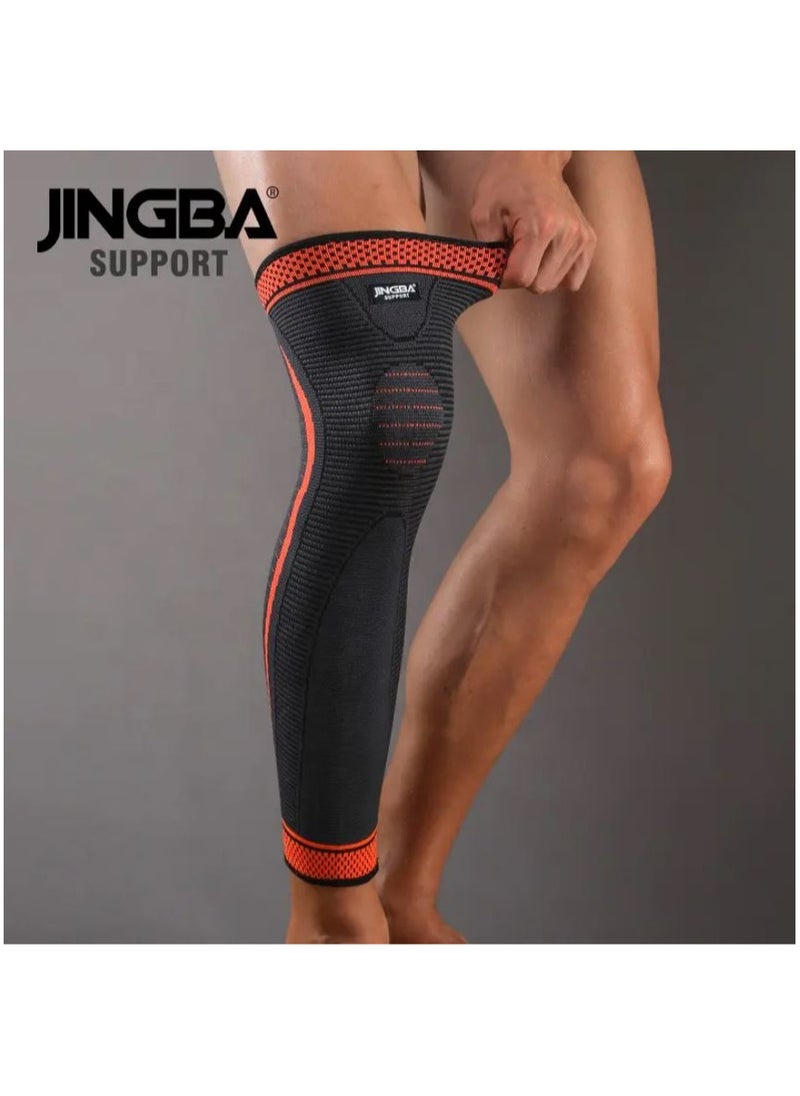 JINGBA SUPPORT - Pack Of 2 Full Length Nylon Knit Elastic Breathable Knee Support Brace For Running Basketball, Arthritis, Joint Pain Relief, Injury Recovery - Image 1