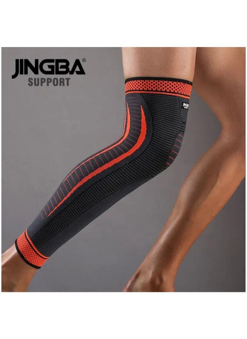 JINGBA SUPPORT - Pack Of 2 Full Length Nylon Knit Elastic Breathable Knee Support Brace For Running Basketball, Arthritis, Joint Pain Relief, Injury Recovery - Image 1