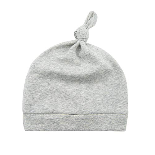 Durio Newborn Baby Hats - Knot Soft Beanies for Preemie Infant Newborn, Fall Winter Caps for Girls Boys 3 Pack Grey & White & Pink One Size Fits 0-6 Months - Image 5