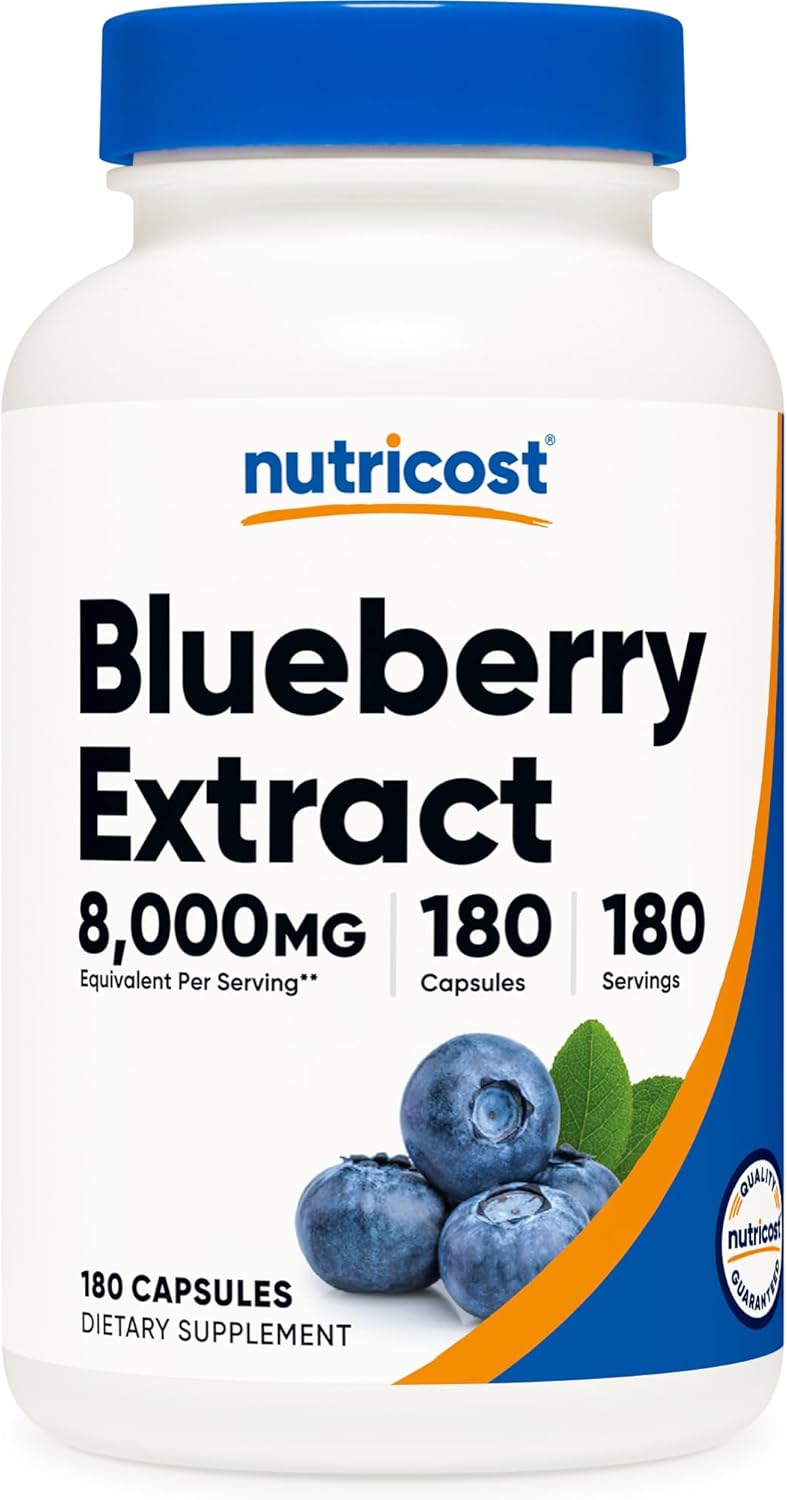 Nutricost Blueberry Extract 8000mg Equivalent from 160mg of 501 Extract 180 Capsules  Vegetarian Gluten Free and NonGMO - Image 1