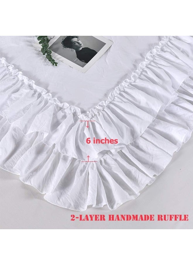 Generic Masaca White Ruffled Shabby Comforter Set King  - Image 3