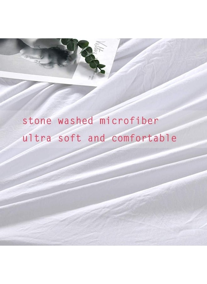 Generic Masaca White Ruffled Shabby Comforter Set King  - Image 4