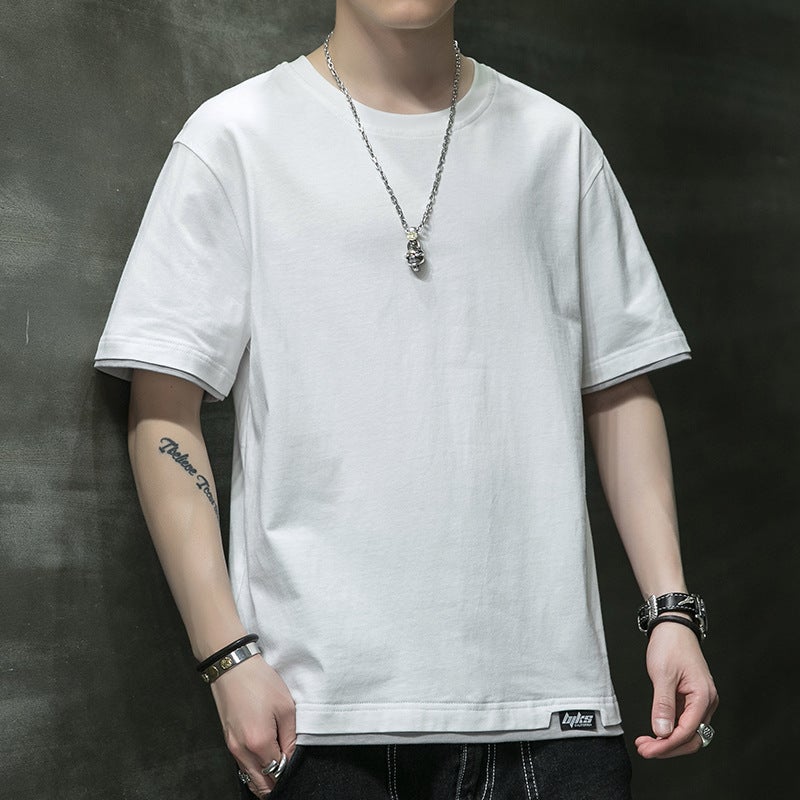 2021 New Summer Short-sleeved T-shirt Men's Extras Large Size Fat Man Loose Half-sleeved Top Base Shirt - Image 3