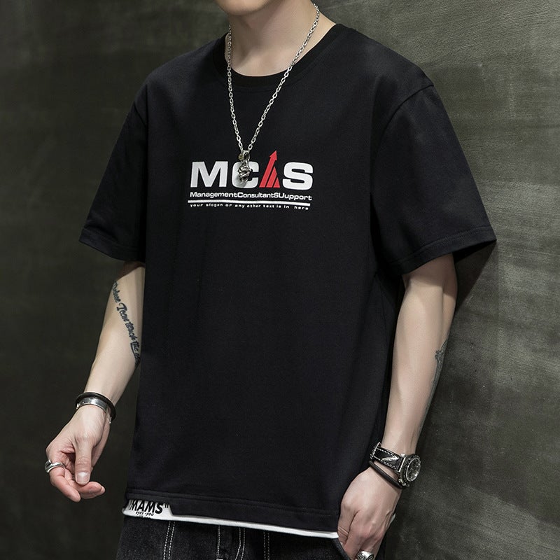 2021 New Summer Short-sleeved T-shirt Men's Extras Large Size Fat Man Loose Half-sleeved Top Base Shirt - Image 4