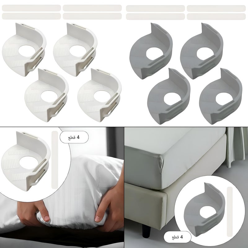 Bed Sheet Fasteners - 4-Piece Elastic Mattress Sheet Holder Straps and Corner Grippers - Image 3