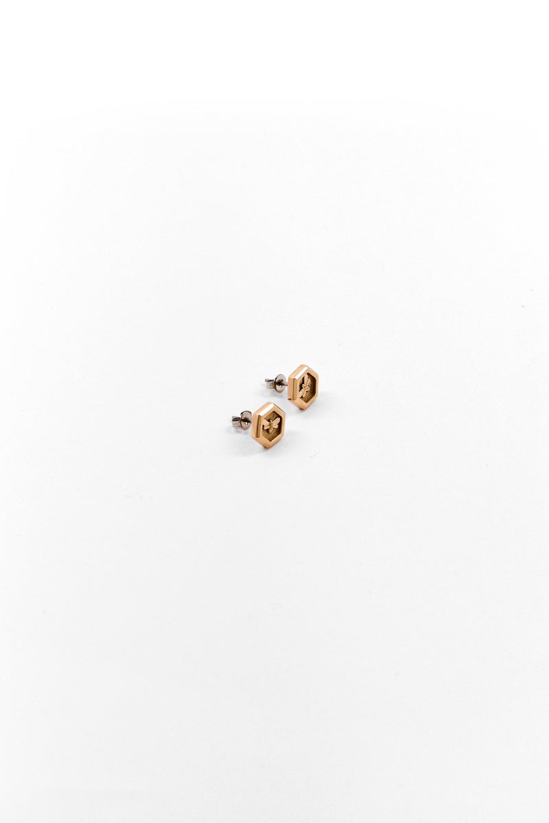 OLIVIA BURTON Women Minima Bee Carnation Gold Stud Earrings, Rose Gold  - Image 1