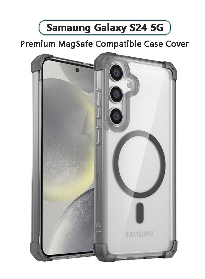 إكس ليفيل غطاء ماج سيف لهاتف سامسونج جالكسي S24 مع مغناطيسات أقوى، غطاء شفاف للهاتف - Image 1