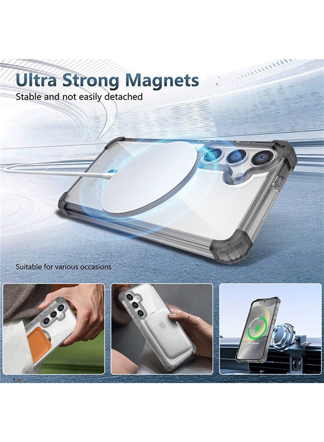 إكس ليفيل غطاء ماج سيف لهاتف سامسونج جالكسي S24 مع مغناطيسات أقوى، غطاء شفاف للهاتف - Image 2