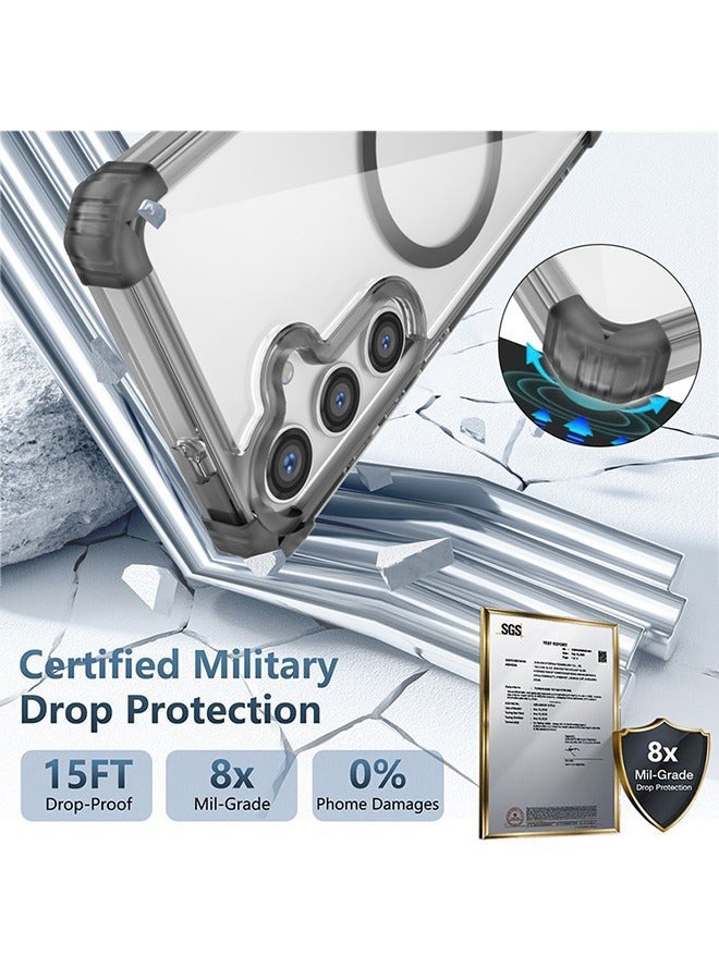 إكس ليفيل غطاء ماج سيف لهاتف سامسونج جالكسي S24 مع مغناطيسات أقوى، غطاء شفاف للهاتف - Image 3