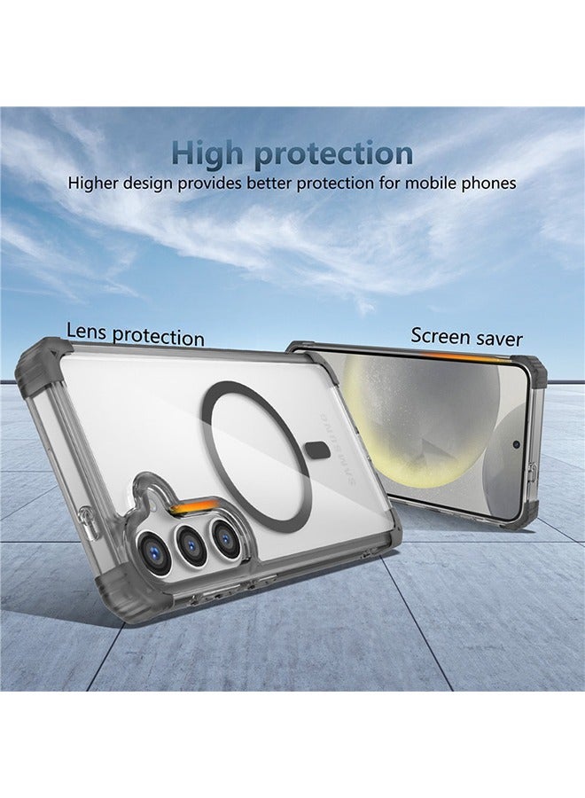 إكس ليفيل غطاء ماج سيف لهاتف سامسونج جالكسي S24 مع مغناطيسات أقوى، غطاء شفاف للهاتف - Image 5