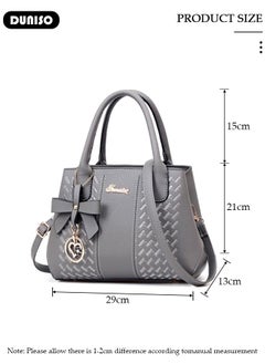 DUNISO Women's Fashion Handbag Faux Leather Crossbody Bag For Women Large Capacity Bow Trim Tote Bags Top Handle Satchel Fashionable Travel Shoulder Bag For Ladies  - Image 4