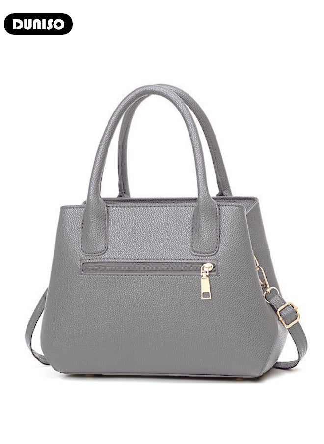 DUNISO - Women's Fashion Handbag Faux Leather Crossbody Bag For Women Large Capacity Bow Trim Tote Bags Top Handle Satchel Fashionable Travel Shoulder Bag For Ladies - Image 1