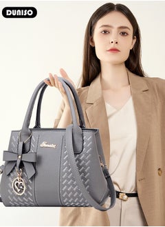 DUNISO Women's Fashion Handbag Faux Leather Crossbody Bag For Women Large Capacity Bow Trim Tote Bags Top Handle Satchel Fashionable Travel Shoulder Bag For Ladies  - Image 5
