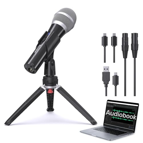 Borenbuir Audiobook Recording Equipment for Home, USB/XLR Dynamic Microphone, Noise-Canceling Handheld, Studio Mic Kit, Ideal for Reading Aloud, Narration, Voice-Over Work - Image 1