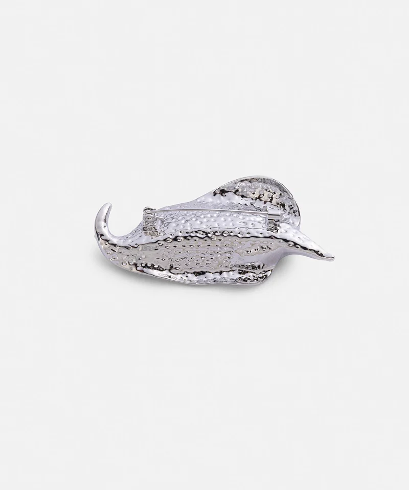 ابيكول Textured Leaf Brooch
