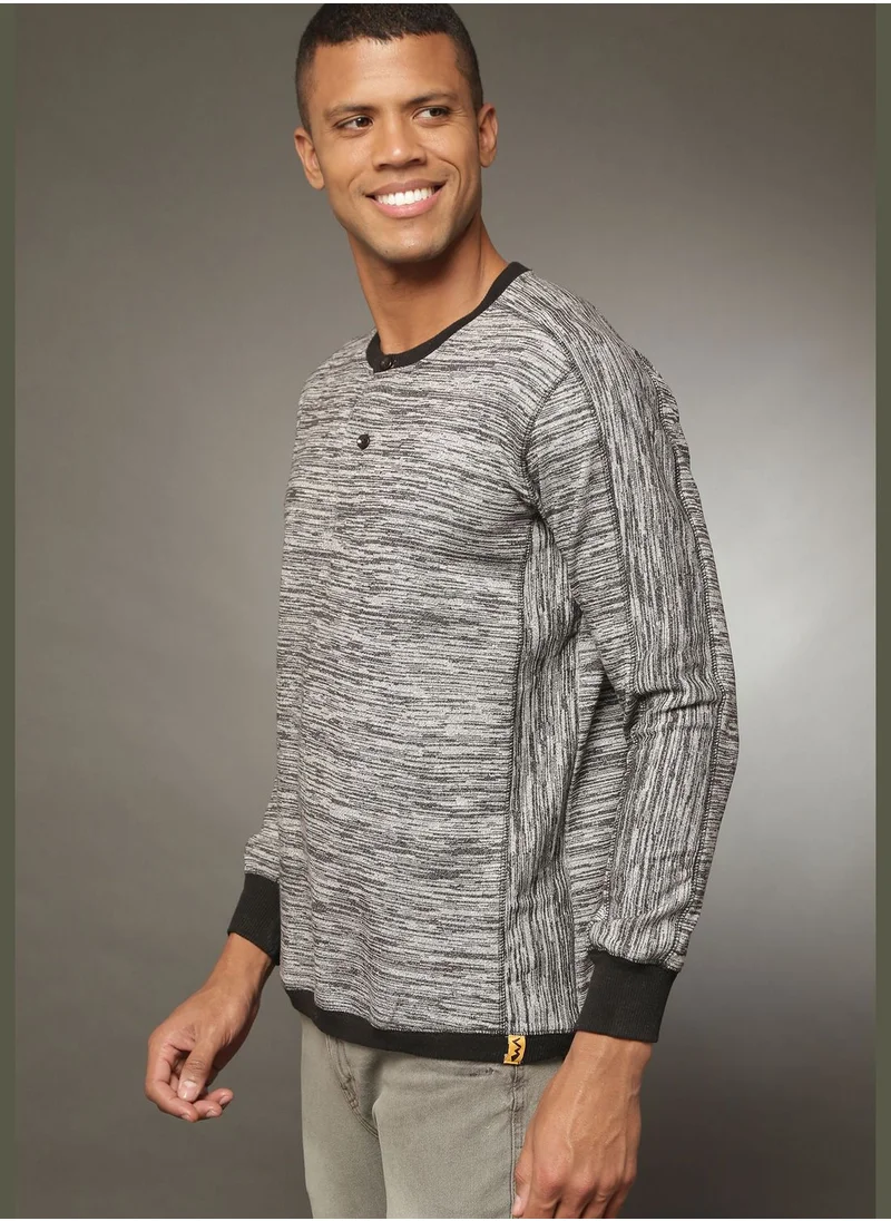 Campus Sutra Long Sleeve Striped Tshirt