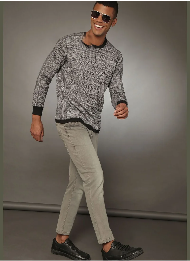 Campus Sutra Long Sleeve Striped Tshirt