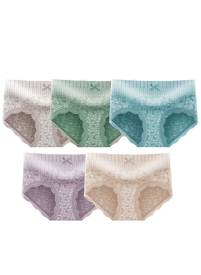 MARGOUN 5 Packs Women's Medium Size Lace Panties with High Waist Comfortable and Stylish Underwear for a Flattering Silhouette (Medium 160/85) - Image 2