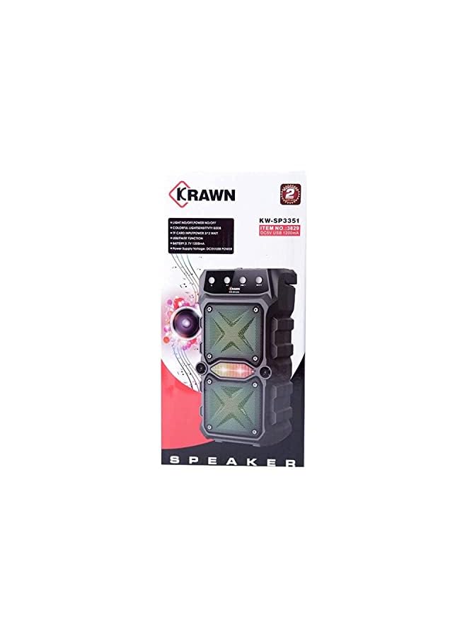 KRAWN High Performance Power Wireless Speaker Black Model Kw Sp3351